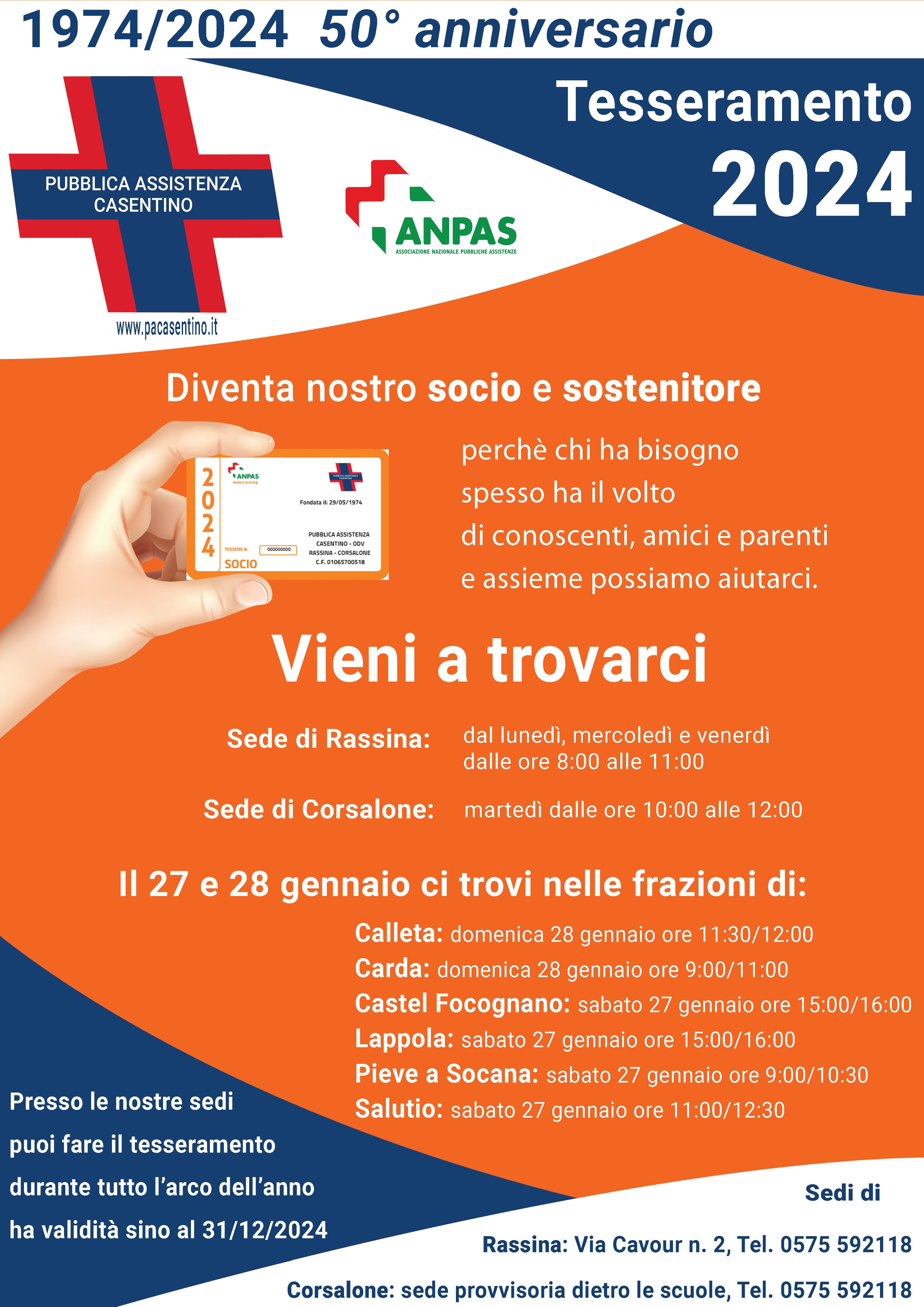 Pubblica Assistenza Casentino - Campagna tesseramento 2024